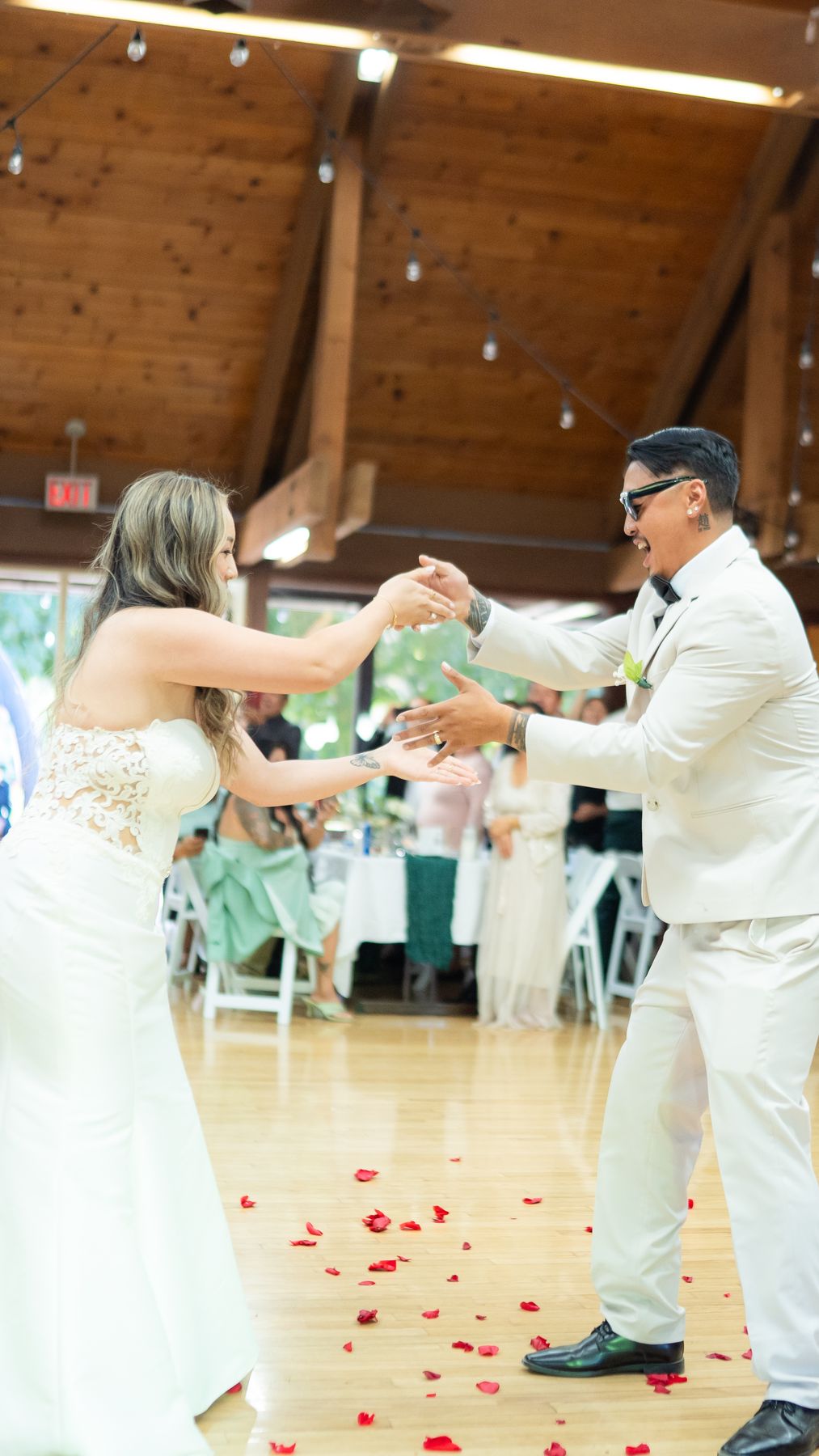 Heaven and Timmy reach for each other during their first dance
