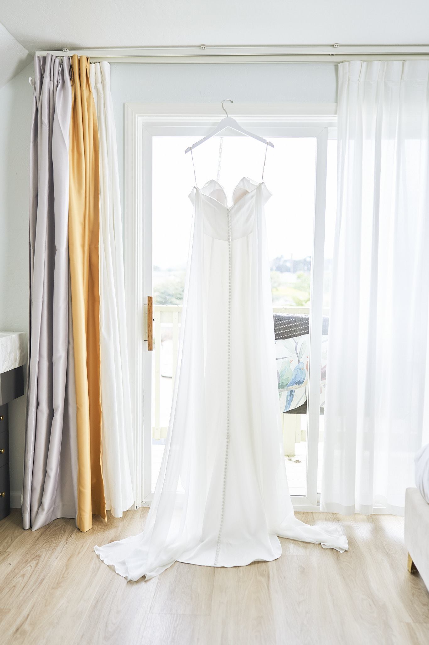 The sunlit room where D + C's elopement day began