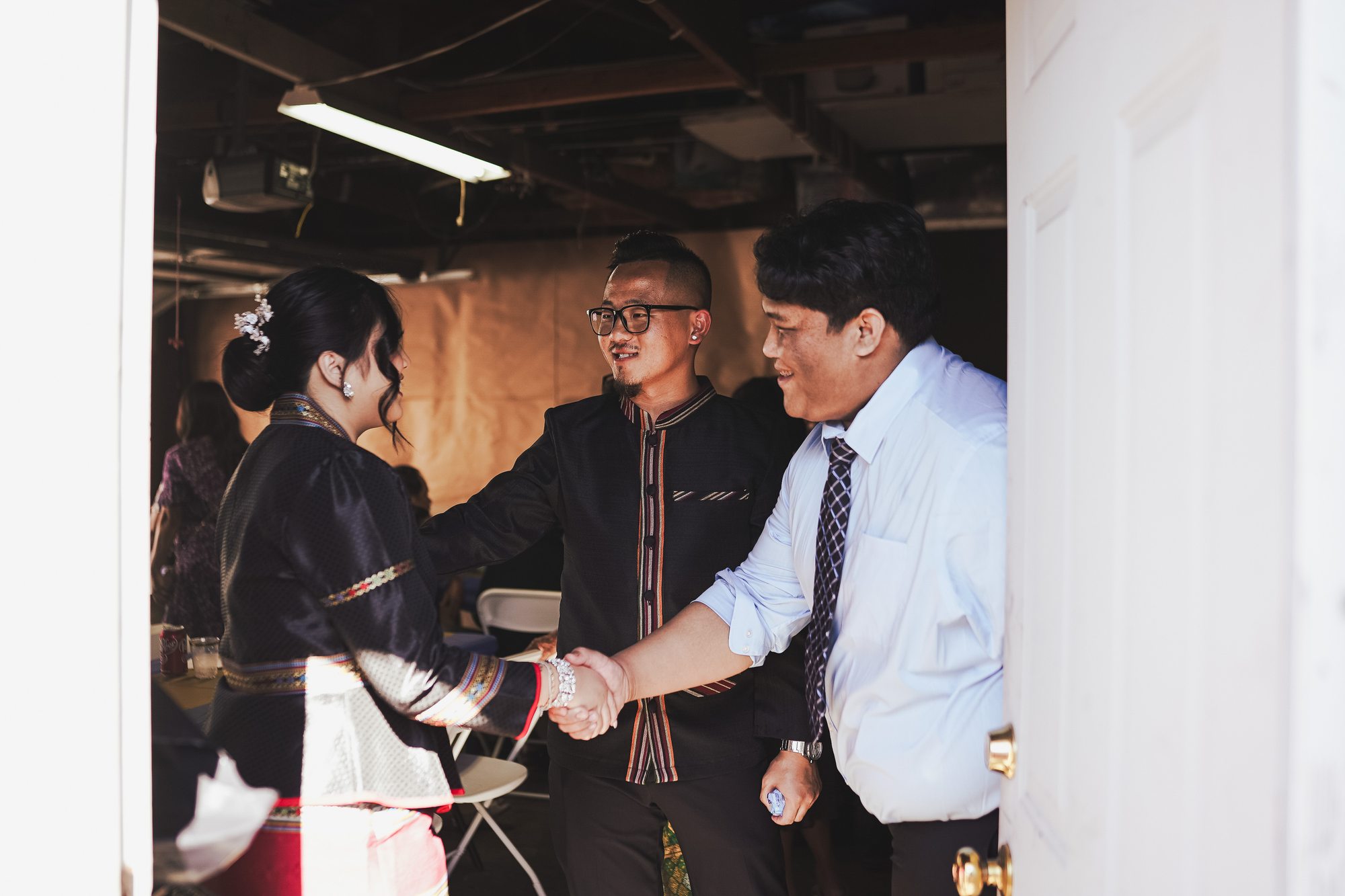 Jacob greets a guest during the celebration