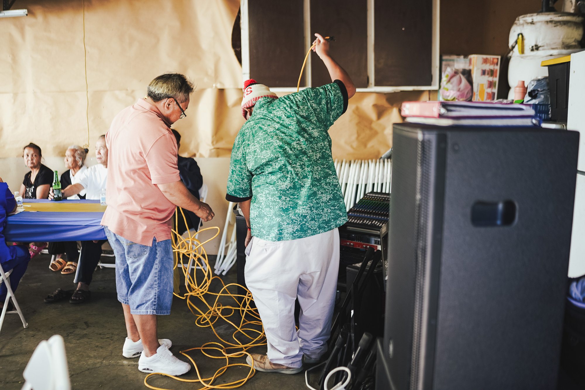 A family member prepares a traditional wedding ritual