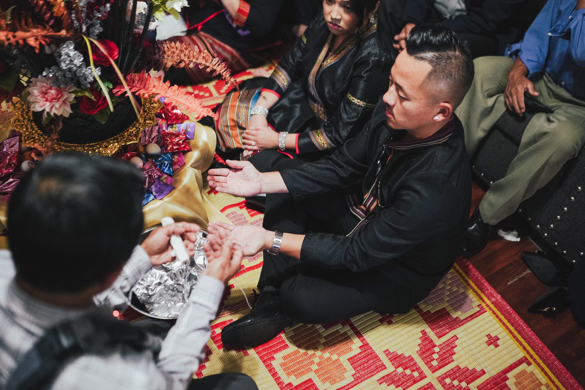 Family members bless Lisa and Jacob together